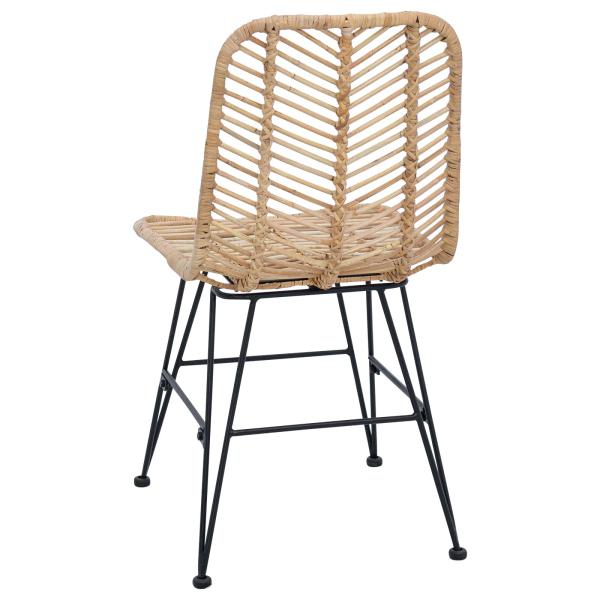 Esszimmerstuhl 2 pcs Natur 44,5 x 55 x 85 cm Rattan und Eisen