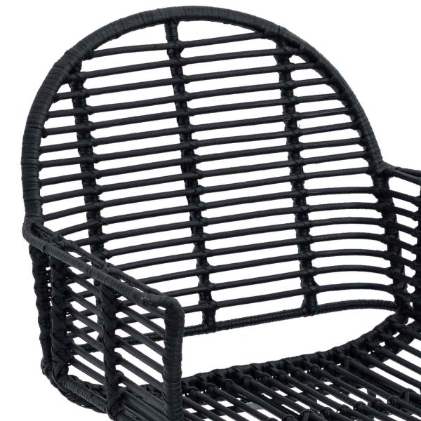 Esszimmerstuhl 2 pcs Schwarz 57 x 54,5 x 85 cm Rattan und Eisen