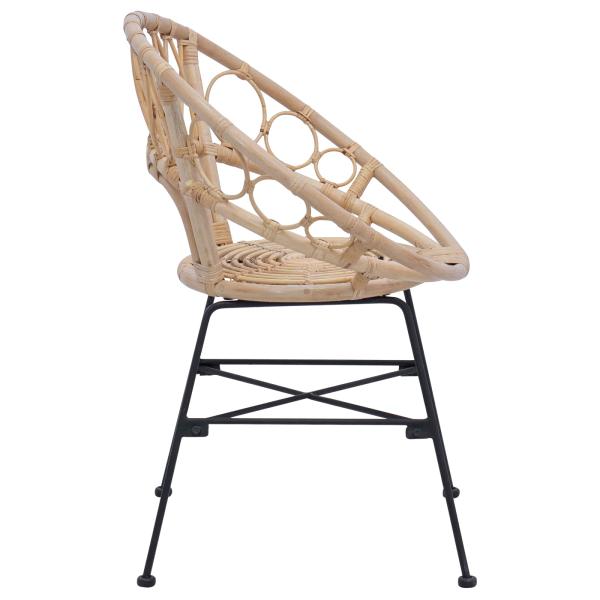 Esszimmerstuhl 2 pcs Natur 65 x 55,5 x 81 cm Rattan und Eisen