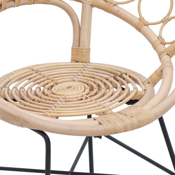 Esszimmerstuhl 2 pcs Natur 65 x 55,5 x 81 cm Rattan und Eisen