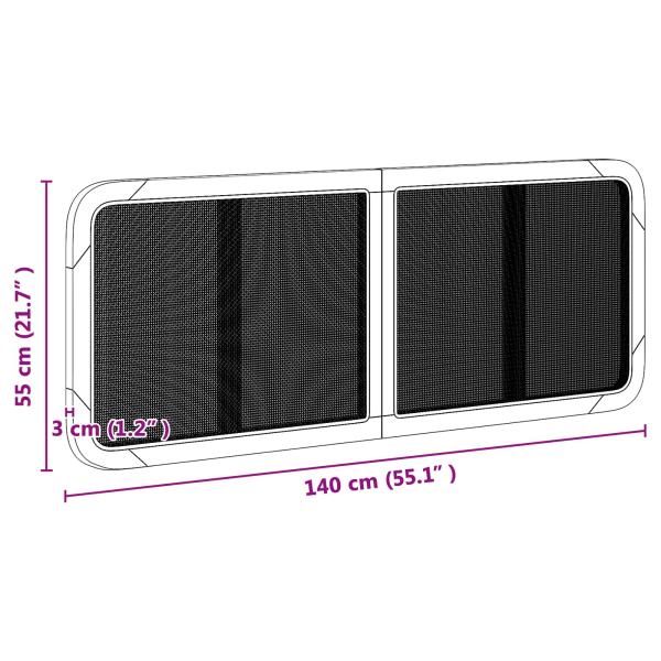 Kopfteil mit Kopfteil Schwarz 140 x 55 x 3 cm Rattan