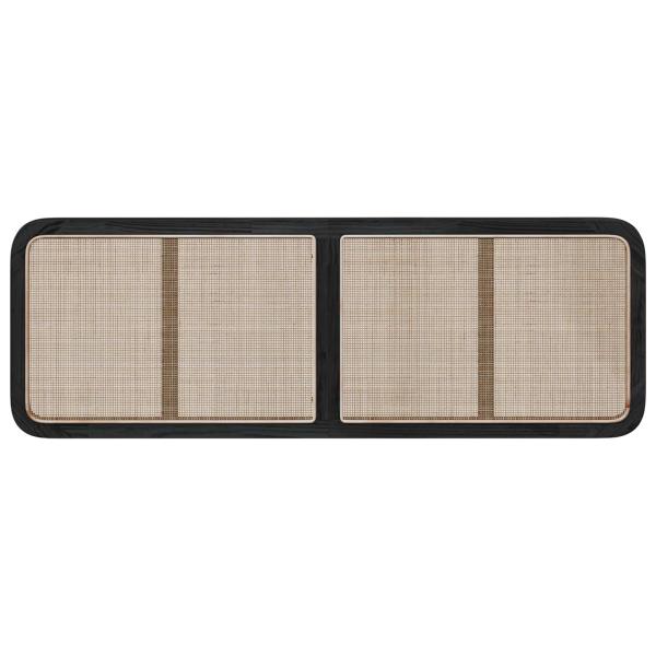 Kopfteil mit Kopfteil Schwarz 160 x 55 x 3 cm Rattan