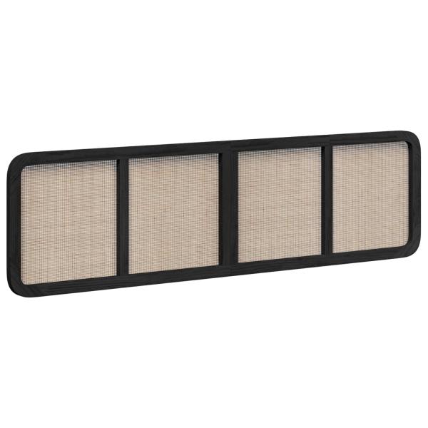 Kopfteil mit Kopfteil Schwarz 200 x 55 x 3 cm Rattan