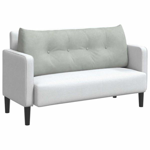 Rückenkissen Hellgrau 120 x 24 x 50 cm Samt