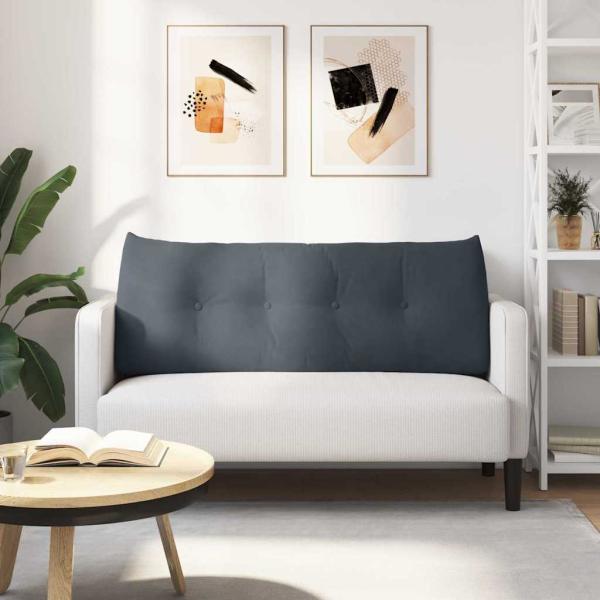 Rückenkissen Dunkelgrau 120 x 24 x 50 cm Samt