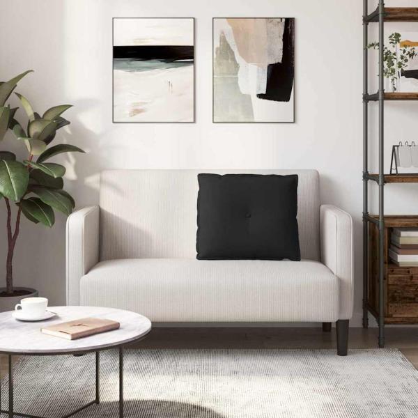 Rückenkissen Schwarz 60 x 50 cm Mikrofaserstoff