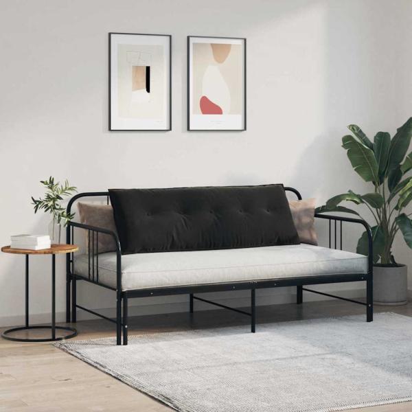 Rückenkissen Schwarz 140 x 50 cm Cordstoff