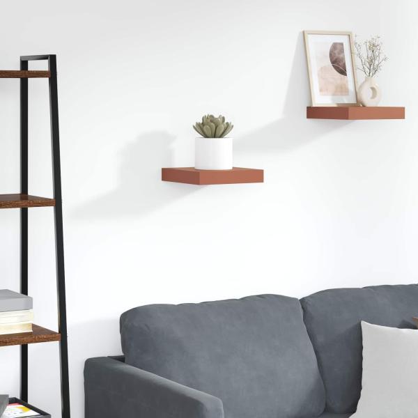 ARDEBO.de - Wandregal Wandmontiert Rot 23 x 23,5 x 4 cm Holzwerkstoff