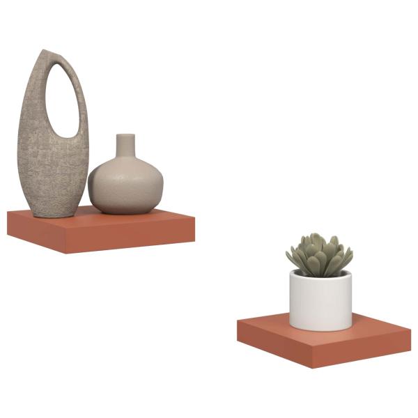 Wandregale 2 pcs Rot 23 x 23,5 x 4 cm Holzwerkstoff