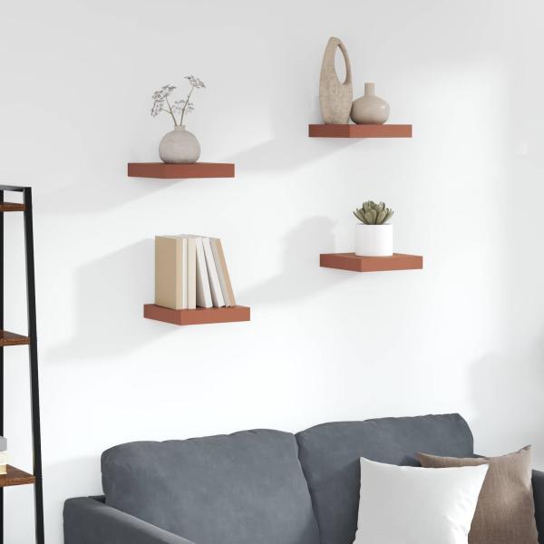 ARDEBO.de - Wandregale 4 pcs Rot 23 x 23,5 x 4 cm Holzwerkstoff