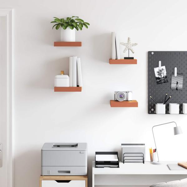 Wandregale 4 pcs Rot 23 x 23,5 x 4 cm Holzwerkstoff