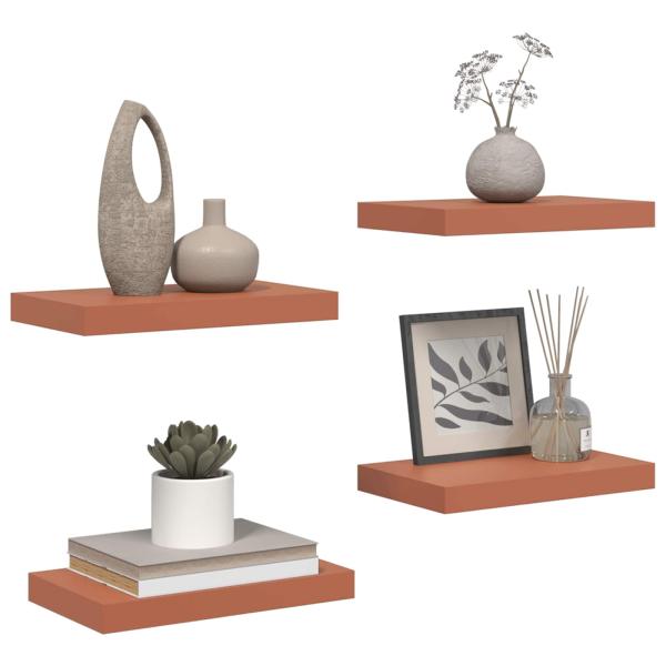 Wandregale 4 pcs Rot 40 x 23,5 x 4 cm Holzwerkstoff