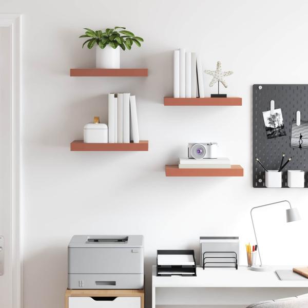 Wandregale 4 pcs Rot 40 x 23,5 x 4 cm Holzwerkstoff