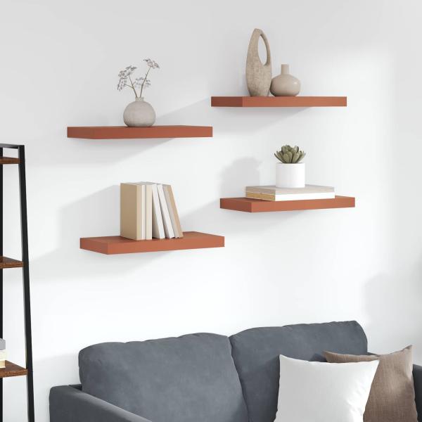 ARDEBO.de - Wandregale 4 pcs Rot 50 x 23,5 x 4 cm Holzwerkstoff