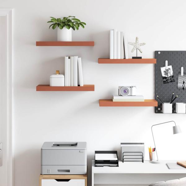 Wandregale 4 pcs Rot 50 x 23,5 x 4 cm Holzwerkstoff