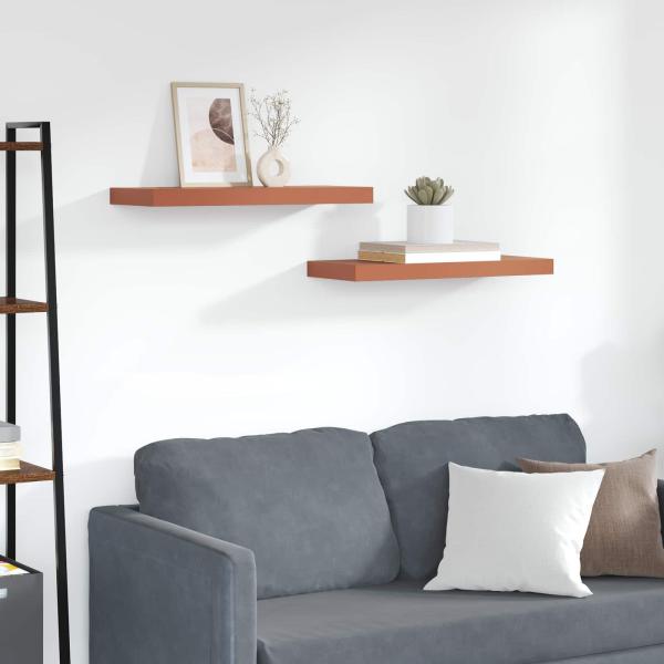 ARDEBO.de - Wandregale 2 pcs Rot 60 x 23,5 x 4 cm Holzwerkstoff