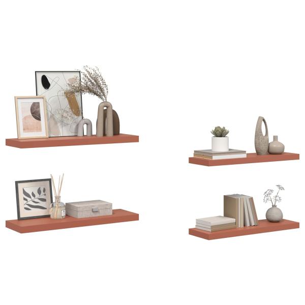 Wandregale 4 pcs Rot 80 x 23,5 x 4 cm Holzwerkstoff