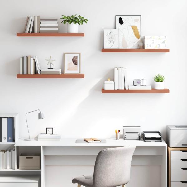 Wandregale 4 pcs Rot 80 x 23,5 x 4 cm Holzwerkstoff