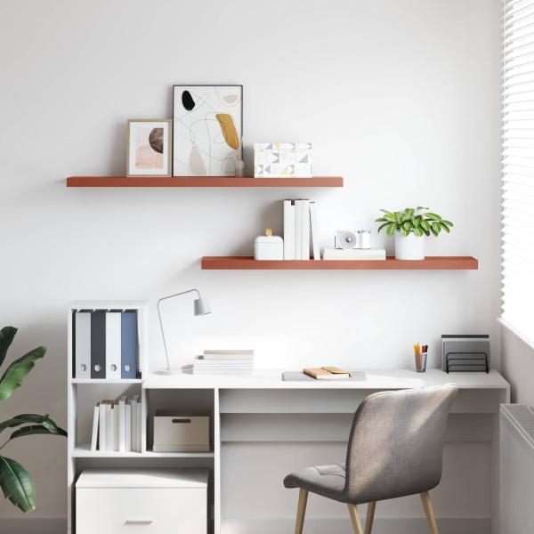 Wandregale 2 pcs Rot 120 x 23,5 x 4 cm Holzwerkstoff