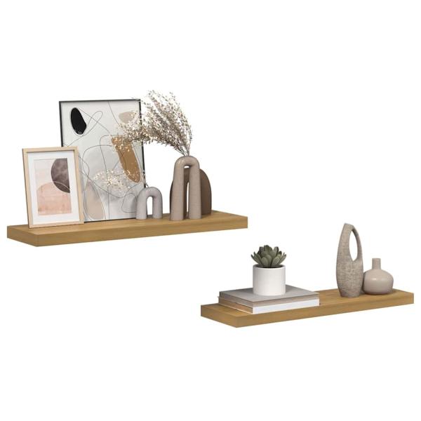 Wandregale 2 pcs Braun 80 x 23,5 x 4 cm Holzwerkstoff
