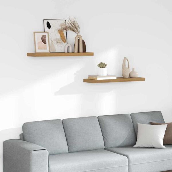 ARDEBO.de - Wandregale 2 pcs Braun 90 x 23,5 x 4 cm Holzwerkstoff