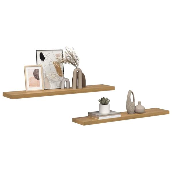 ARDEBO.de - Wandregale 2 pcs Braun 120 x 23,5 x 4 cm Holzwerkstoff
