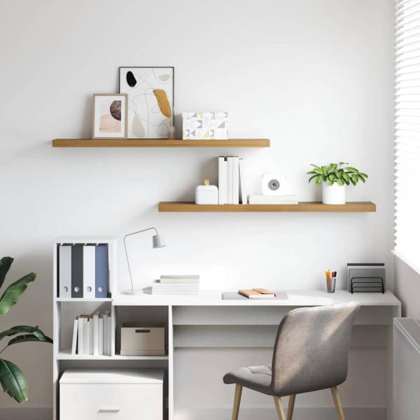 Wandregale 2 pcs Braun 120 x 23,5 x 4 cm Holzwerkstoff