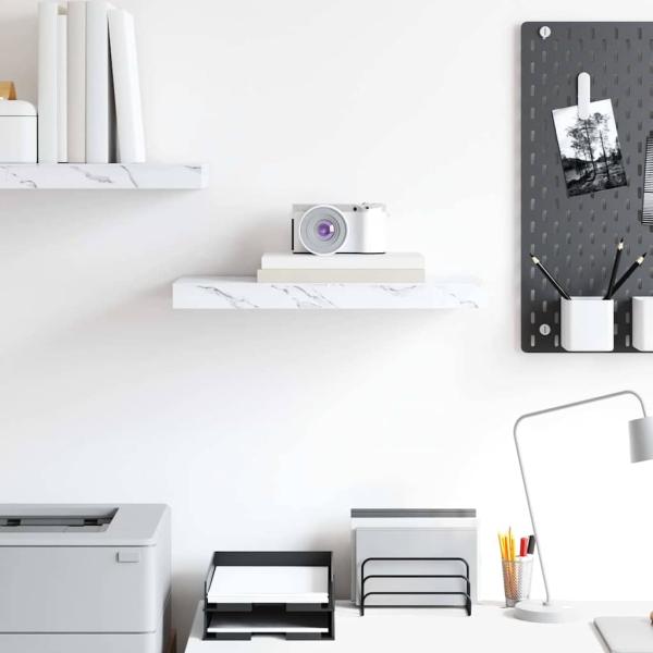 Wandregal Weiß Marmor 50 x 23,5 x 4 cm Holzwerkstoff