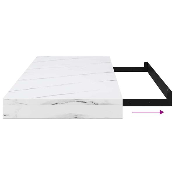 Wandregal Weiß Marmor 60 x 23,5 x 4 cm Holzwerkstoff