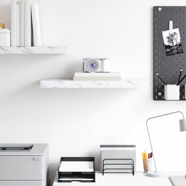 Wandregal Weiß Marmor 60 x 23,5 x 4 cm Holzwerkstoff