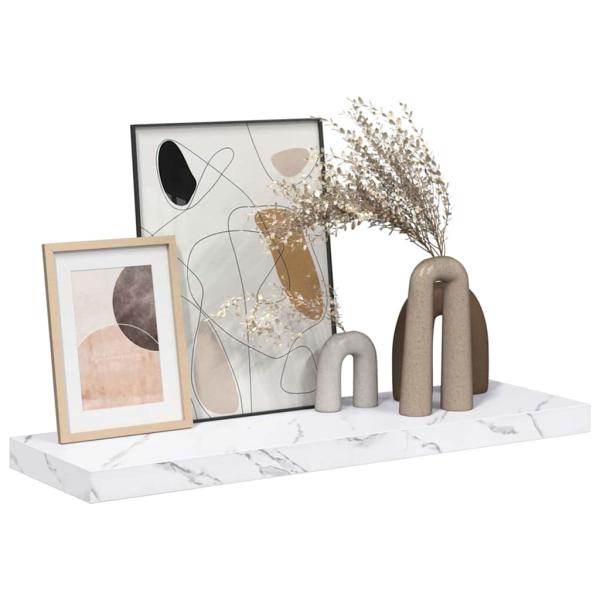 Wandregal Weiß Marmor 80 x 23,5 x 4 cm Holzwerkstoff