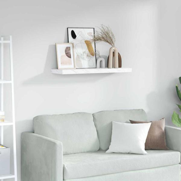 ARDEBO.de - Wandregal Weiß Marmor 90 x 23,5 x 4 cm Holzwerkstoff