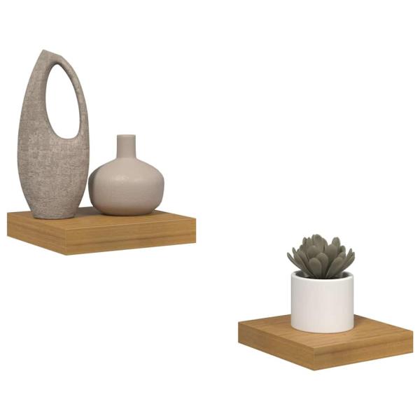 Wandregale 2 pcs Beige 23 x 23,5 x 4 cm Holzwerkstoff