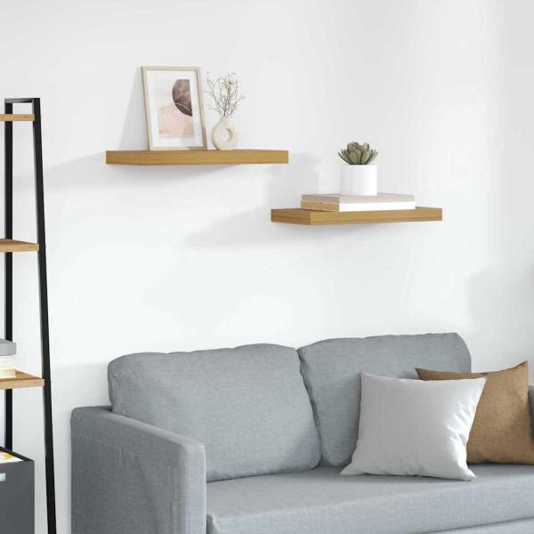 ARDEBO.de - Wandregale 2 pcs Beige 50 x 23,5 x 4 cm Holzwerkstoff