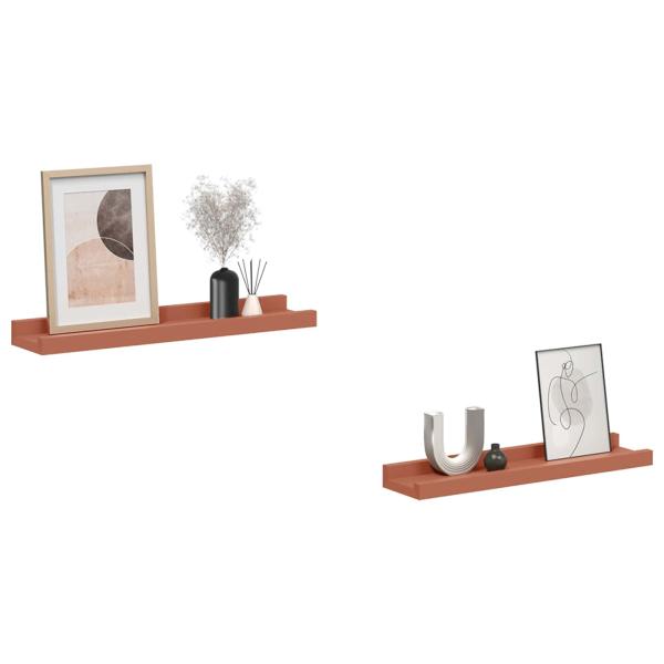 Wandregale mit Regal 2 pcs Rot 40 x 9 x 3 cm Holzwerkstoff