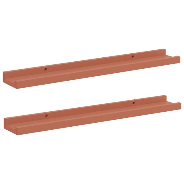 Wandregale mit Regal 2 pcs Rot 60 x 9 x 3 cm Holzwerkstoff