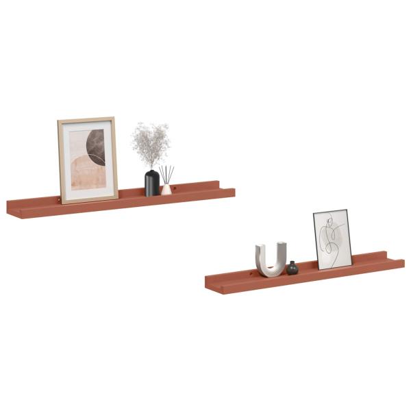 Wandregale mit Regal 2 pcs Rot 60 x 9 x 3 cm Holzwerkstoff