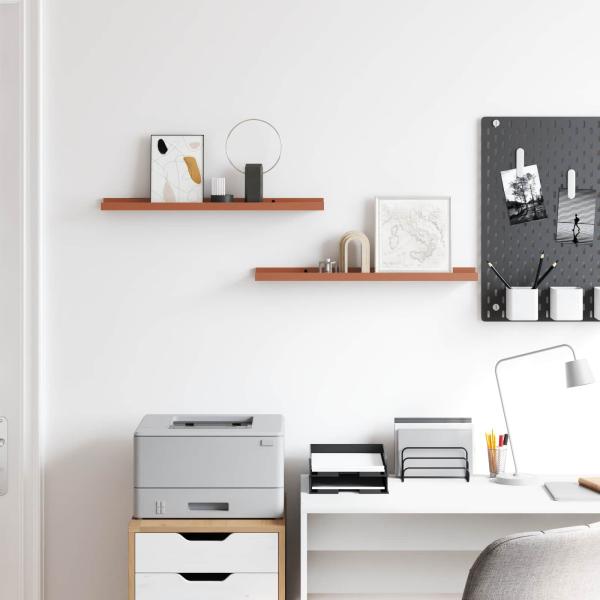 Wandregale mit Regal 2 pcs Rot 60 x 9 x 3 cm Holzwerkstoff