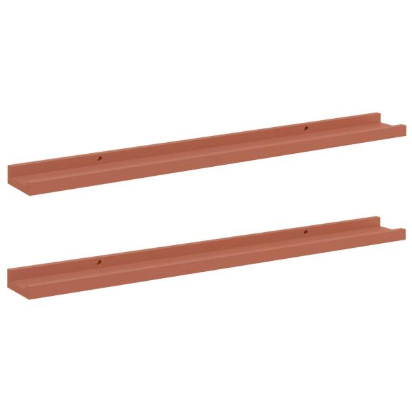Wandregale mit Regal 2 pcs Rot 80 x 9 x 3 cm Holzwerkstoff
