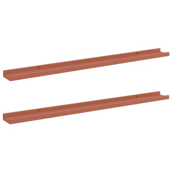 Wandregale mit Regal 2 pcs Rot 100 x 9 x 3 cm Holzwerkstoff
