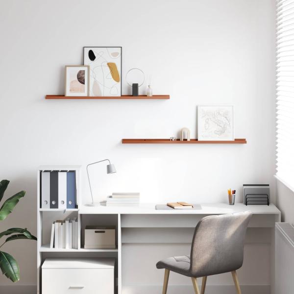 Wandregale mit Regal 2 pcs Rot 100 x 9 x 3 cm Holzwerkstoff