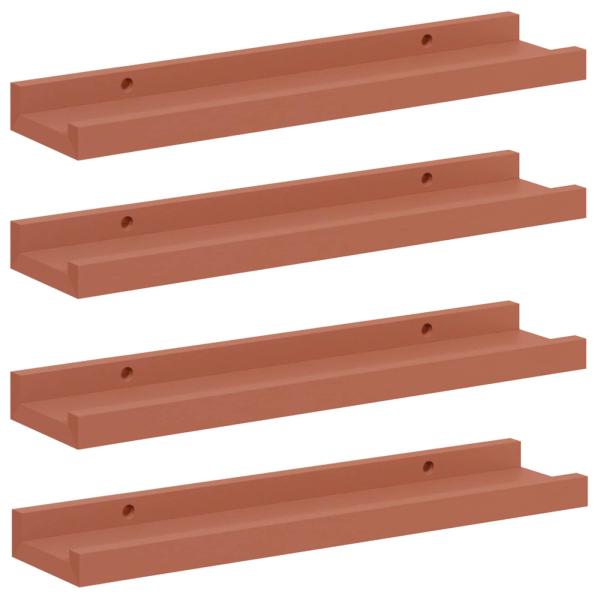 Wandregale mit Regal 4 pcs Rot 40 x 9 x 3 cm Holzwerkstoff