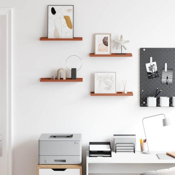 Wandregale mit Regal 4 pcs Rot 40 x 9 x 3 cm Holzwerkstoff