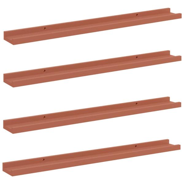 Wandregale mit Regal 4 pcs Rot 80 x 9 x 3 cm Holzwerkstoff