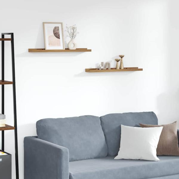 ARDEBO.de - Wandregale mit Regal 2 pcs Braun 60 x 9 x 3 cm Holzwerkstoff