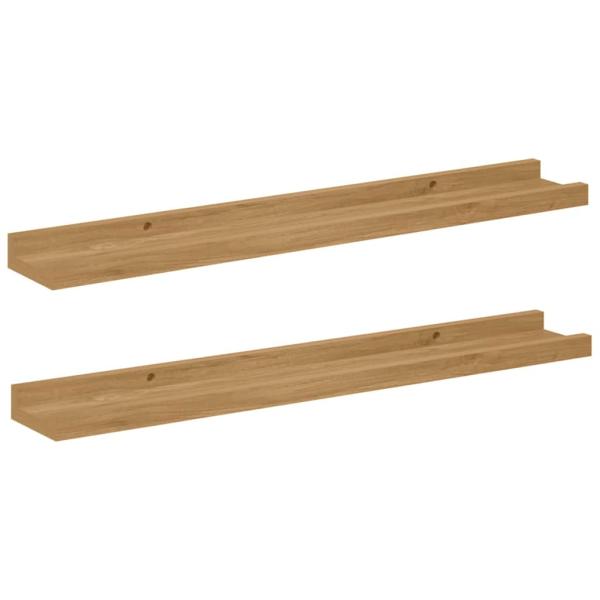 Wandregale mit Regal 2 pcs Braun 60 x 9 x 3 cm Holzwerkstoff
