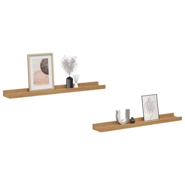 Wandregale mit Regal 2 pcs Braun 60 x 9 x 3 cm Holzwerkstoff