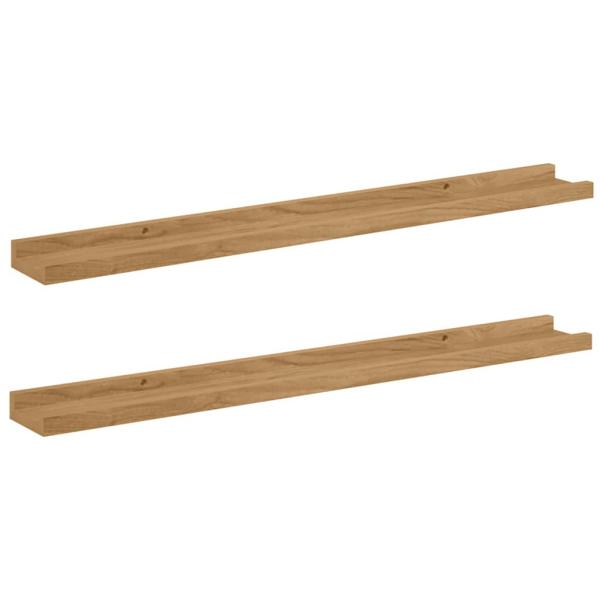 Wandregale mit Regal 2 pcs Braun 80 x 9 x 3 cm Holzwerkstoff