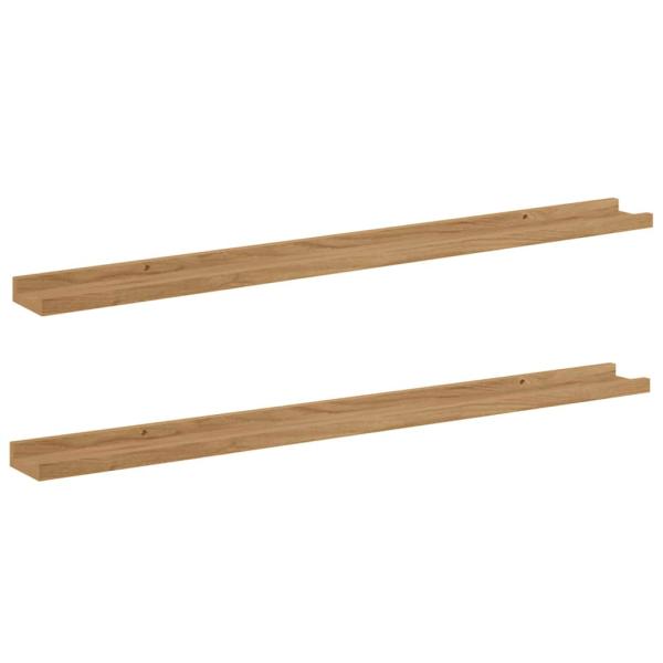 Wandregale mit Regal 2 pcs Braun 100 x 9 x 3 cm Holzwerkstoff