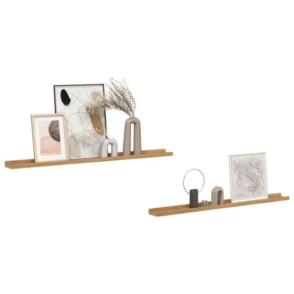 Wandregale mit Regal 2 pcs Braun 100 x 9 x 3 cm Holzwerkstoff